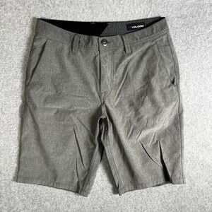 Volcom Hybrid Shorts Mens 30 Grey Heathered Stretch Activewar Resortwear Golf